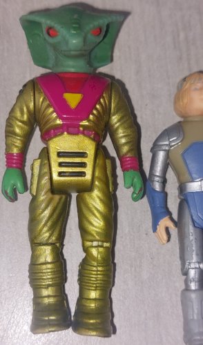 Lot de figurines Dino Riders, Fang + Turret, Tyco 1987