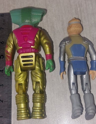 Lot de figurines Dino Riders, Fang + Turret, Tyco 1987