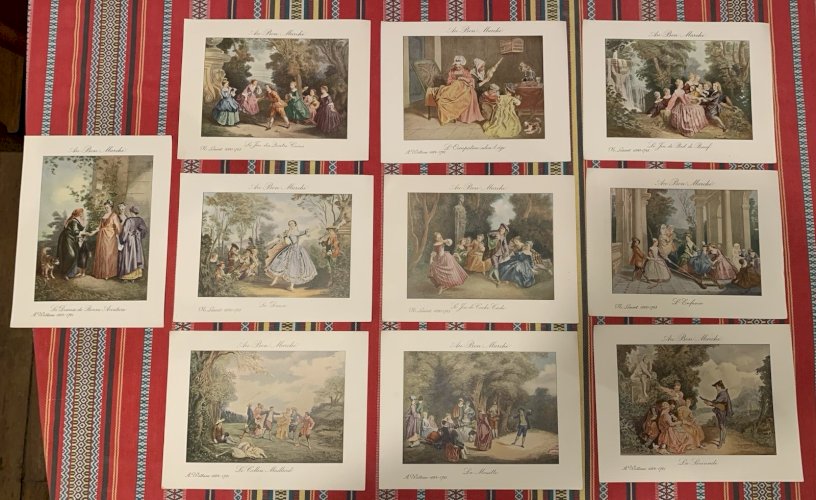 Lot de grands chromos images au bon marché 1900's H Demoulin graveur