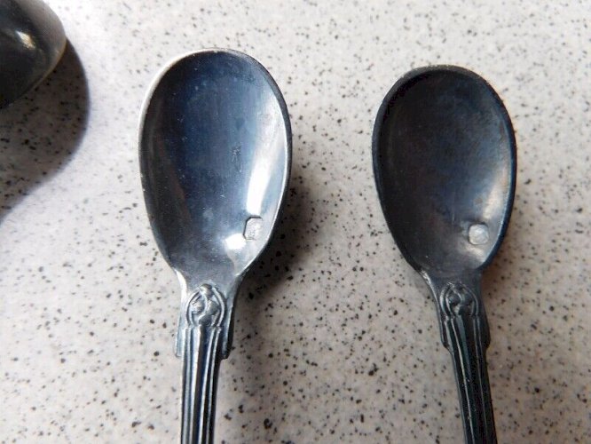 LOT DE PETITES CUILLERES A SAUCE ET CREME EN ARGENT MASSIF DE 56 GRAMMES
