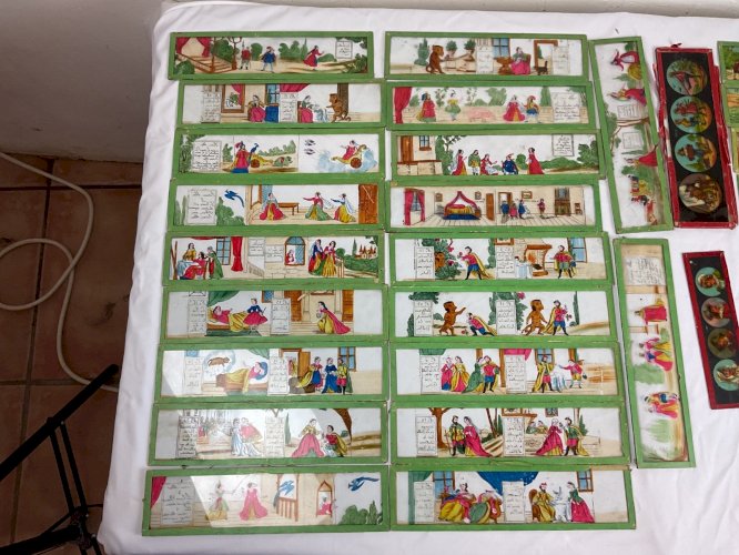 Lot de Photos Plaques Verres Vues Pour Lanterne Magique