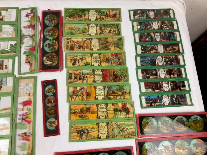 Lot de Photos Plaques Verres Vues Pour Lanterne Magique