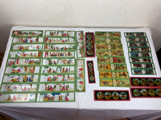 Lot de Photos Plaques Verres Vues Pour Lanterne Magique