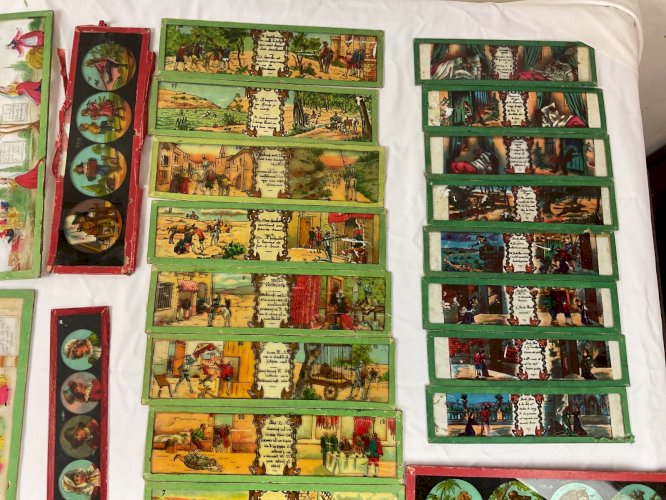 Lot de Photos Plaques Verres Vues Pour Lanterne Magique