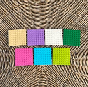Set of square Lego plates 6.4*6.4 cm