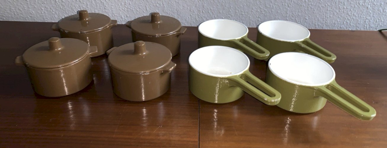 Lot de poelon et mini cocotte vintage fonte émaillée Castirone France