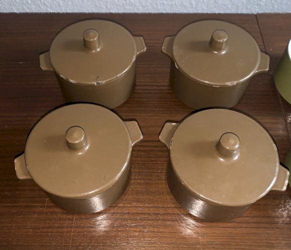 Lot de poelon et mini cocotte vintage fonte émaillée Castirone France