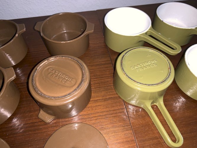Lot de poelon et mini cocotte vintage fonte émaillée Castirone France