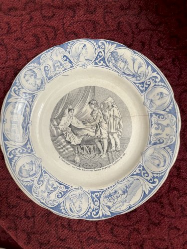 Lot de quatre assiettes à décor de scènes tunisiennes
