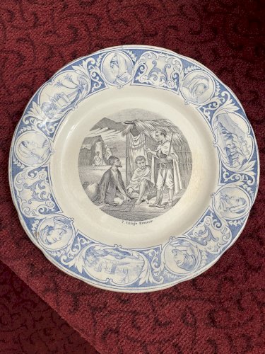 Lot de quatre assiettes à décor de scènes tunisiennes