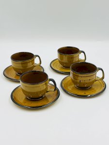 Set of four Boch Palma vintage cups and saucers