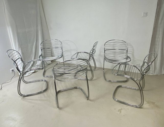 Lot de six chaises “Sabrina” – Gastone Rinaldi pour Rima Italie