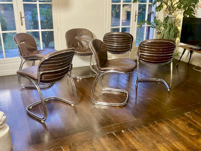 Lot de six chaises “Sabrina” – Gastone Rinaldi pour Rima Italie