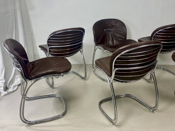 Lot de six chaises “Sabrina” – Gastone Rinaldi pour Rima Italie