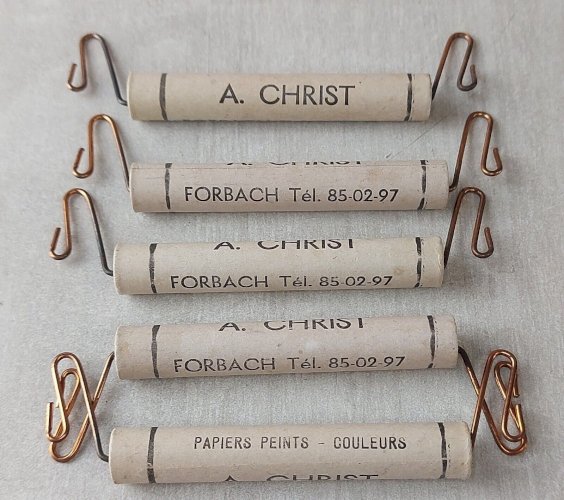 Lot de supports pour papiers toilettes publicitaires, Forbach Moselle, vintage