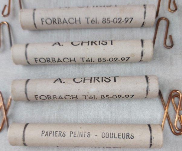 Lot de supports pour papiers toilettes publicitaires, Forbach Moselle, vintage