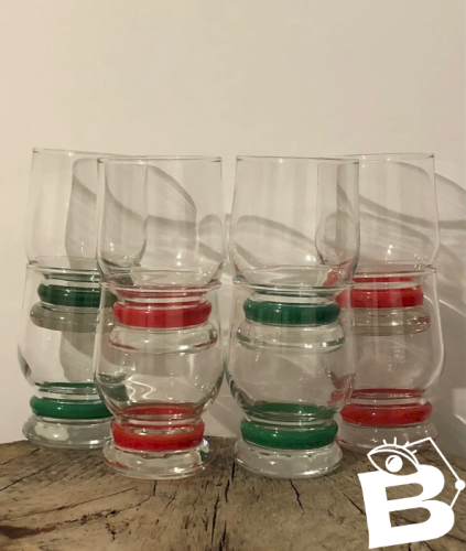 Lot de verres rétro vintage