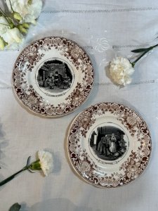 Lot deux assiettes parlantes Sarreguemines
