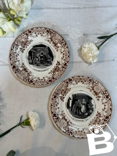 Lot deux assiettes parlantes Sarreguemines