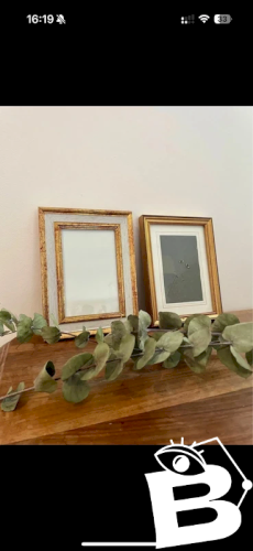 Lot deux encadrements dorés vintage