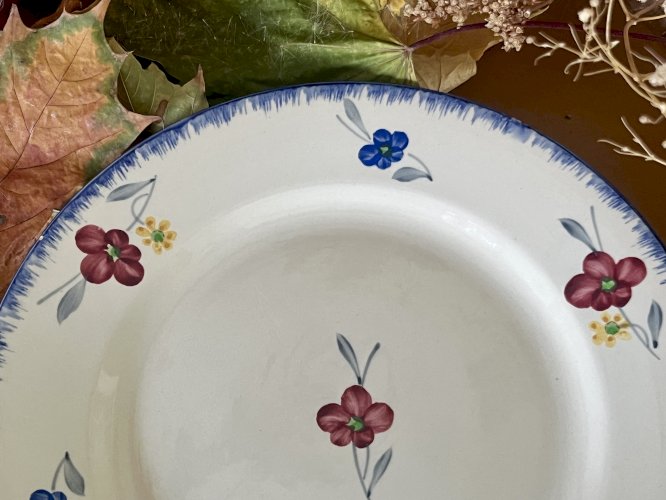 Lot n° 3 - 2 Assiettes plates Mary Lou - 22,5 cm - Digoin Sarreguemines