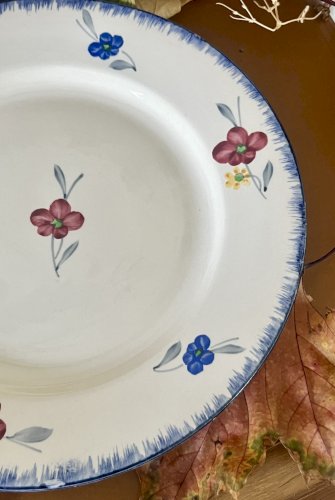 Lot n° 3 - 2 Assiettes plates Mary Lou - 22,5 cm - Digoin Sarreguemines