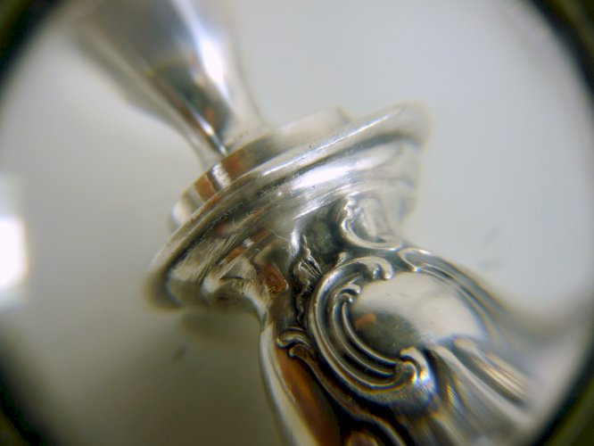 Lot services découper / salade / poisson manches argent fourré Louis XV BB boîte