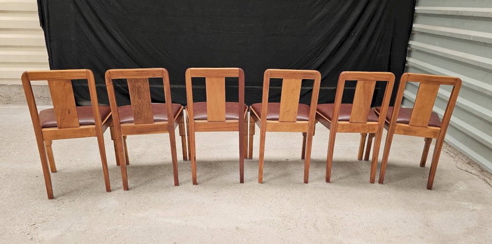 Lot table et ses 6 chaises Art déco de Saddier & fils