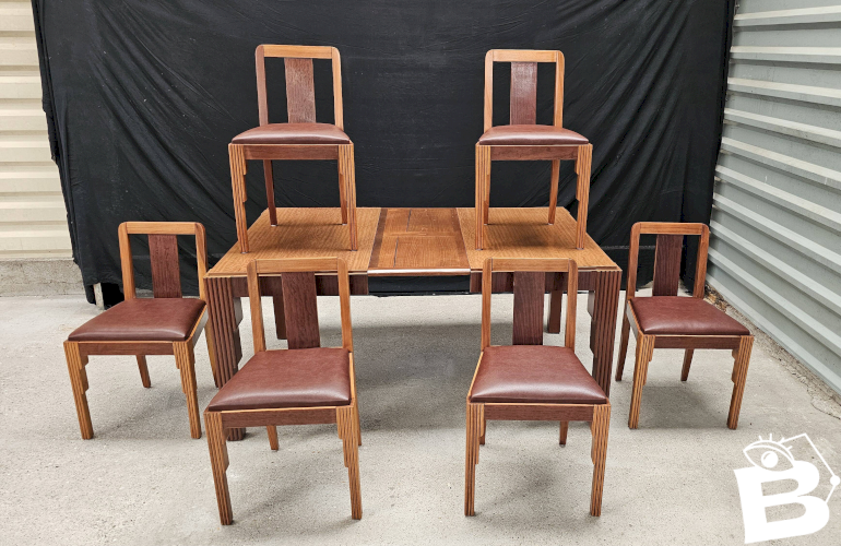 Lot table et ses 6 chaises Art déco de Saddier & fils