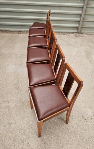 Lot table et ses 6 chaises Art déco de Saddier & fils