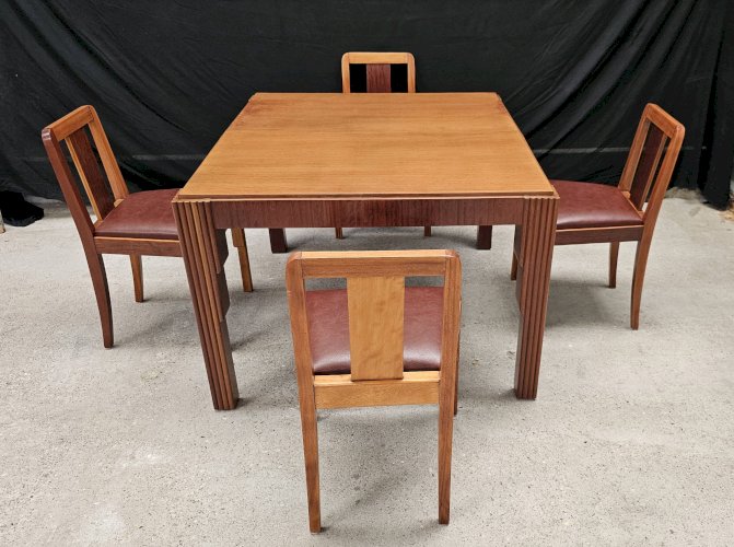 Lot table et ses 6 chaises Art déco de Saddier & fils