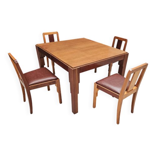 Lot table et ses 6 chaises Art déco de Saddier & fils