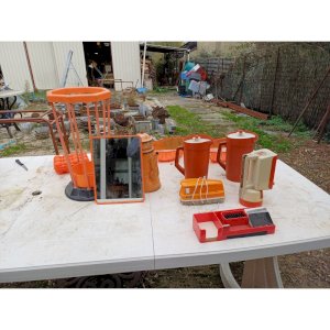 Lot Vintage des Années 70 Plastic Orange