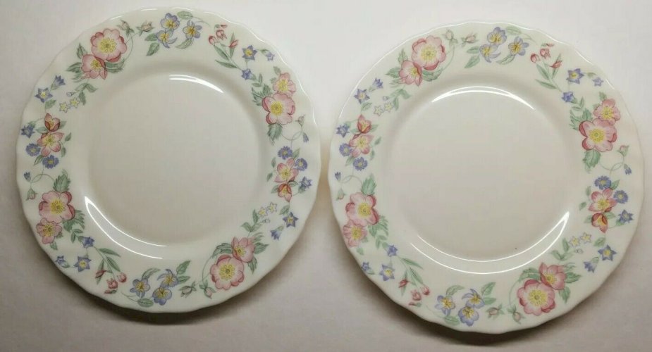  Lot34 De 6 Petites Assiettes Plates Vintage décor floral D19,5 Cm