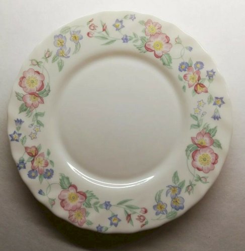  Lot34 De 6 Petites Assiettes Plates Vintage décor floral D19,5 Cm