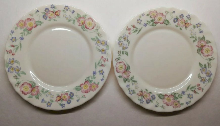  Lot34 De 6 Petites Assiettes Plates Vintage décor floral D19,5 Cm