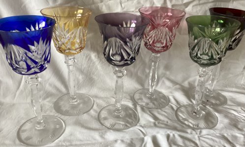 Lots de 6 verres à pied Cristal de Bohème