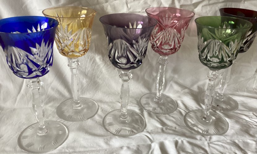 Lots de 6 verres à pied Cristal de Bohème