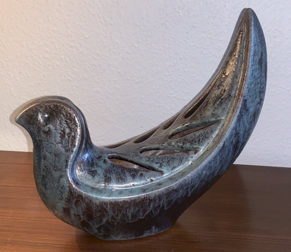 Louis Giraud céramique Vallauris vase à l'oiseau 1960's