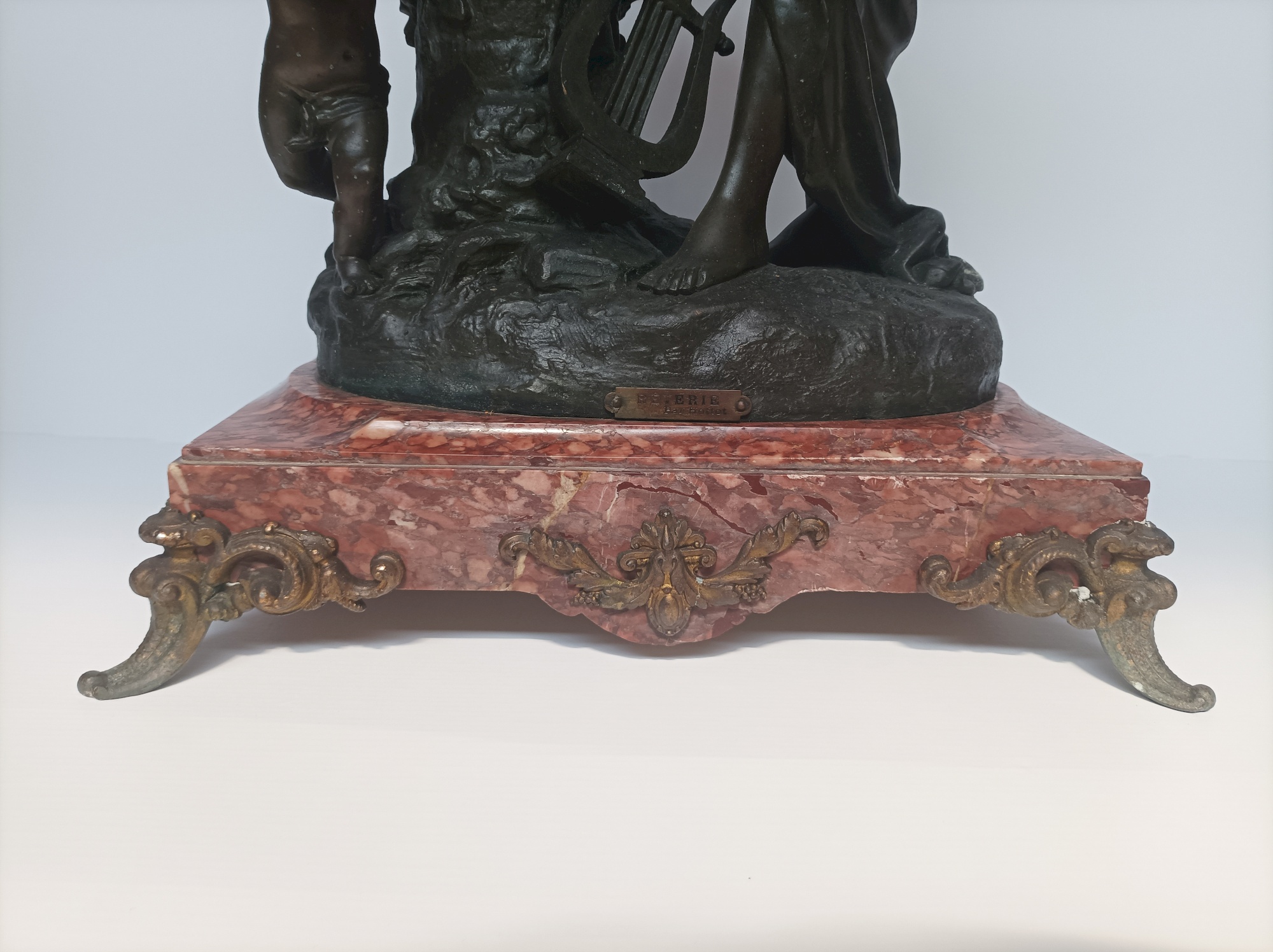 Ancienne Statuette Statue Régule Signé