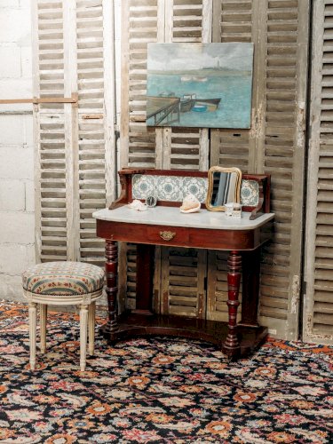 Louise, la coiffeuse en acajou et marbre N°179