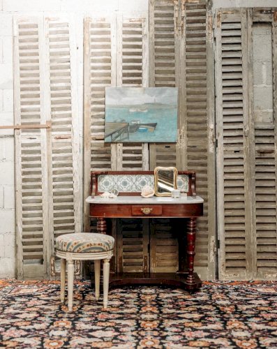 Louise, la coiffeuse en acajou et marbre N°179