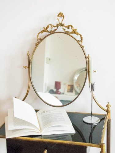 Louise, la coiffeuse en verre et laiton N°238