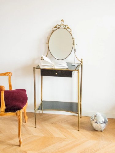 Louise, la coiffeuse en verre et laiton N°238