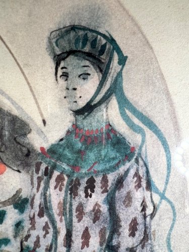 Lucien Fontanarosa Lithographie Signée – Scène Médiévale – 36 x 48 cm