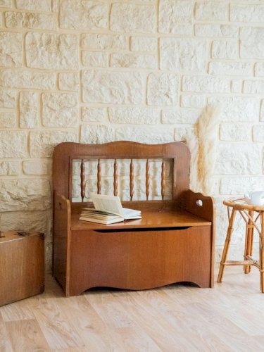 Lucien, le banc - coffre de rangement en bois N°93