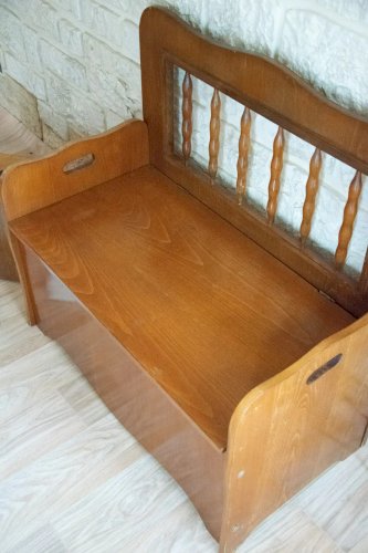 Lucien, le banc - coffre de rangement en bois N°93