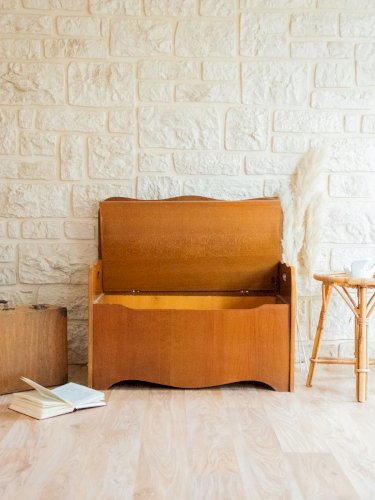 Lucien, le banc - coffre de rangement en bois N°93