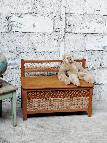 Lucien, le coffre en bois et rotin N°62