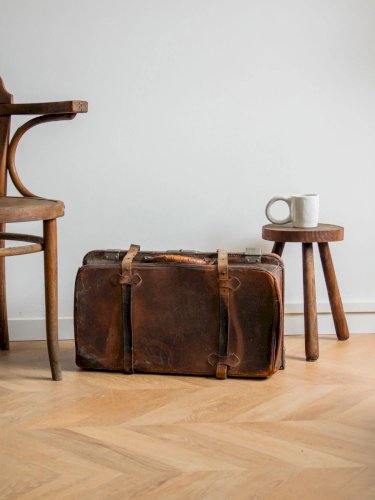 Lucienne, la malle en cuir marron N°187